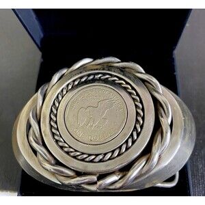 VINTAGE 1979 UNITED STATES SUSAN B DOLLAR COIN MENS BELT BUCKLE Handmade CHUNKY
